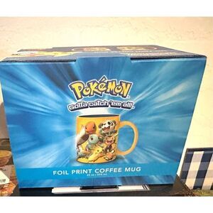 Pokémon XY Series Lg Pokémon Group Foil Print Coffee Mug Holds 20 Oz. New in Box